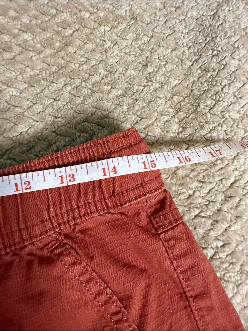 wonder nation Rust Red Cargo Shorts with Zip Pocket